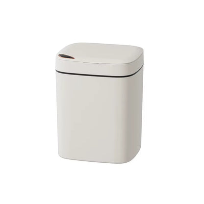 Smart Bathroom Trash Can- White Non-Contact Sensor & Automatic Bagging for Smart Homes 16L